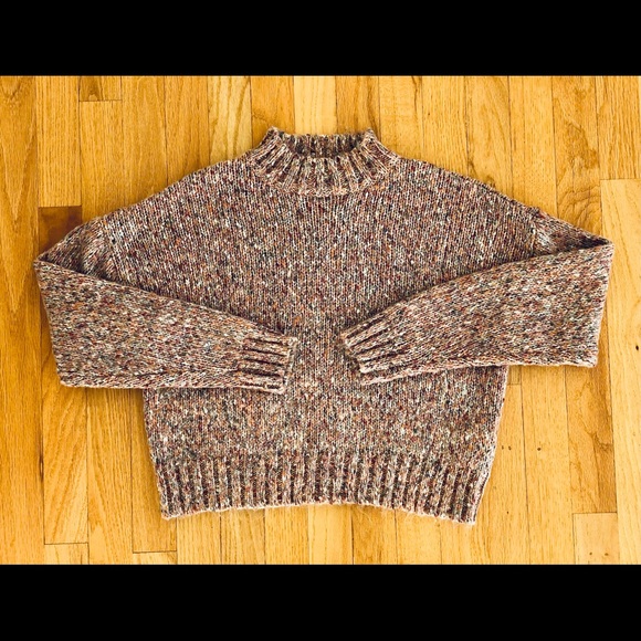 Forever 21 Sweaters - Forever 21 cozy tan and multi-color mock neck sweater size S